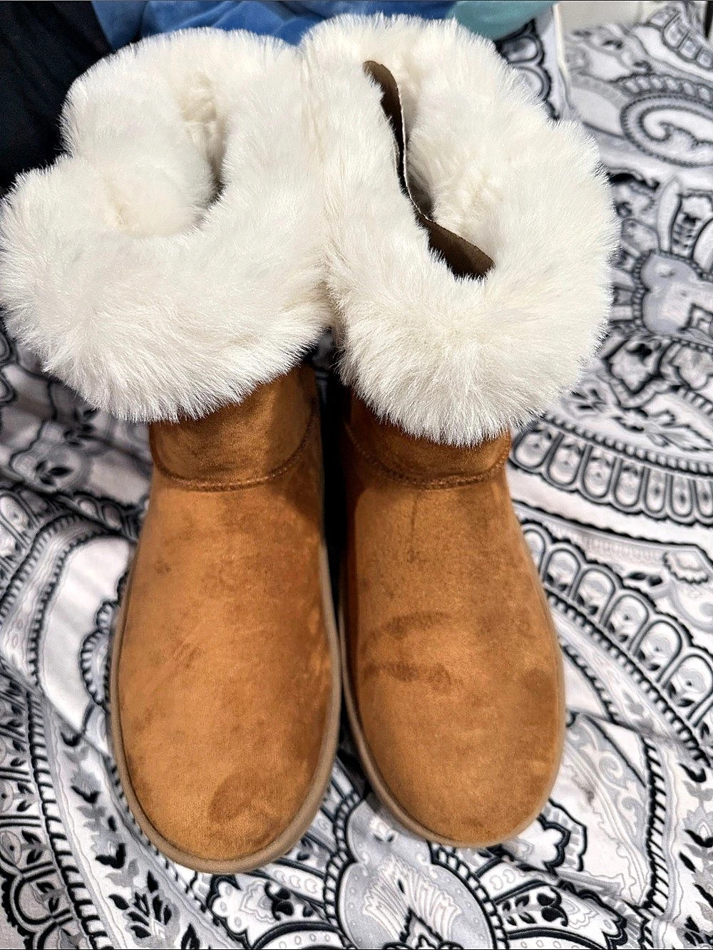 Brown Faux Fur Winter Boots